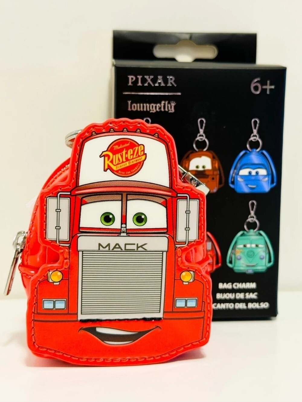 Loungefly Disney Cars Mack Rust-eze Red Mini Bag Charm Keychain NWT